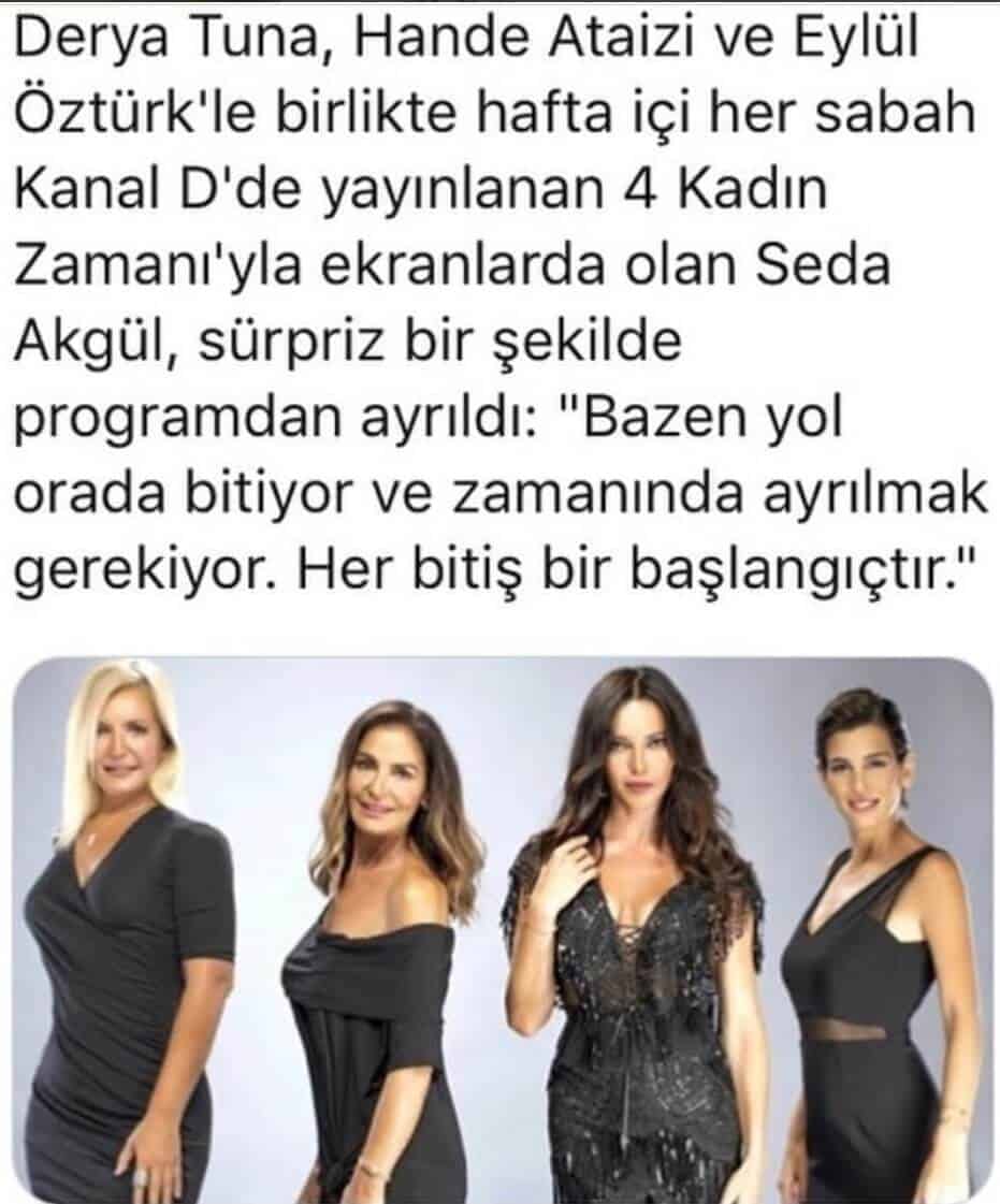 Seda Akgül 4 Kadın Zamanı’ndan Neden Ayrıldı Neden Yok 22